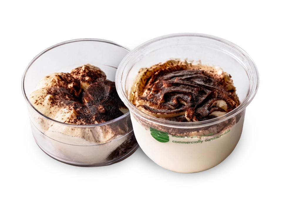 Tiramisù monoporzione Dilettamisù in plastica e PLA biodegradabile