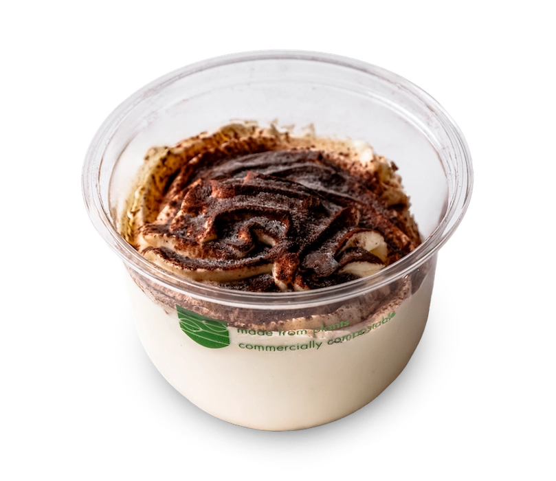 Tiramisù monoporzione in vasetto PLA biodegradabile Dilettamisù